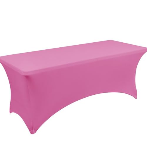 Rechteckige Schwarz-weiße Stretch-Polyester-Tischdecke (für Standard-Klapptische) Schutzhülle, Waschbar, For Hochzeiten, Messen,Verkaufsstände(Rose,4ft) von XUZAOJUN