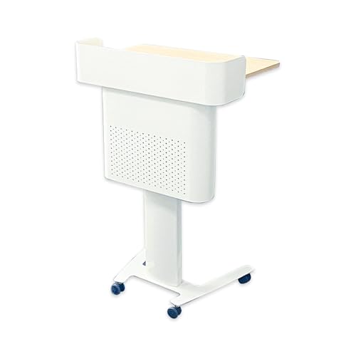 Rednerpulte Und Podien,Rednerpultständer Mit Rädern Und Schubladen,Tragbare,Verstellbare Rednerpulte Und Empfangstheken,Geeignet For Kirchen,Kanzeln,Konferenzen(White) von XUZAOJUN