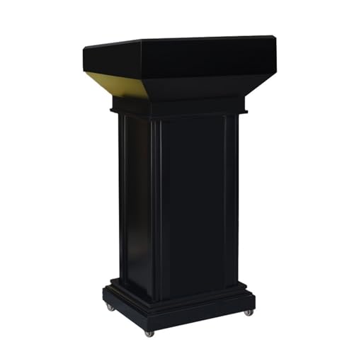 Rednerpulte Und Podien,Tragbare Rednerpultständer Aus Holz Mit Feststellbaren Rädern,Rednerpulte For Kirchen Und Kanzeln,Geeignet For Klassenzimmer Und Hochzeiten(Black) von XUZAOJUN