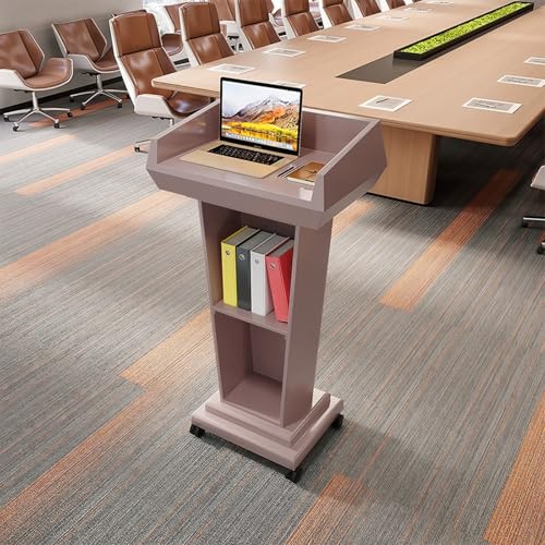 Rednerpultständer Aus Holz Mit Rädern, Bewegliche Rednerpulte Und Podien, Hochwertige Podien For Kirchen, Hochzeiten, Klassenzimmer, Konferenzen(Pink,With wheels) von XUZAOJUN
