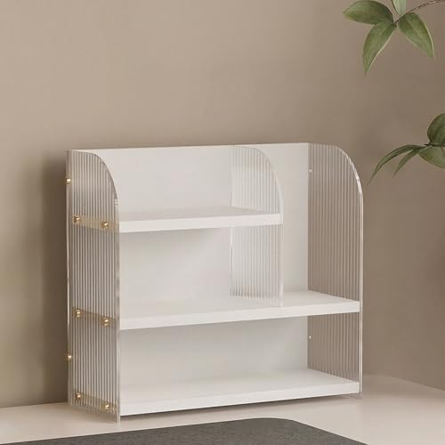Stauraum Über Dem Schreibtisch,Weiß/schwarzes Schreibtisch-Aufbewahrungsregal,3-stöckiges Büroregal,Komfortables Schreibtischregal For Zu Hause,Geeignete Büros(White) von XUZAOJUN