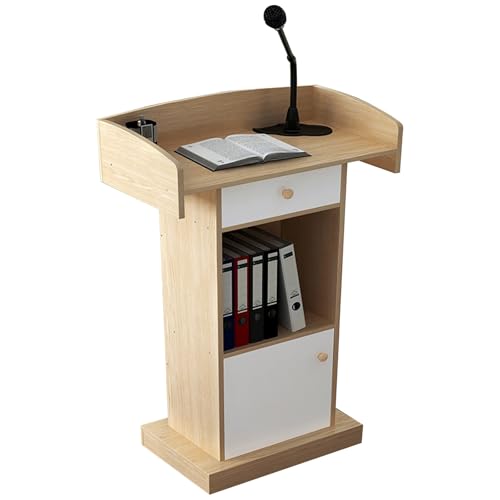 Stehender Rednerpultständer, Konferenz-Debattiertisch, Weißer Arbeitsplatz Mit Lagerregal, Geeignet For Reden, Hochzeiten, Klassenzimmer Und Konferenzen(Original color) von XUZAOJUN