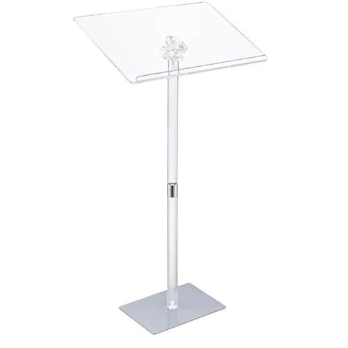 Tragbares Stehpodium Aus Acryl, Kleiner Empfangstresen, Große Breite Und Große Lesefläche, Bodenstehendes Transparentes Podium,Geeignet For Kirche,Büro,Schule(Transparent) von XUZAOJUN