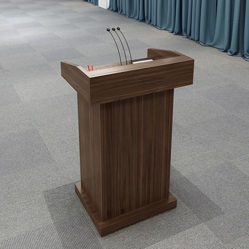 Vertikaler Podiumständer Aus Holz For Lehrer, Kleiner Empfangstresen,Kirchenpodium Und Kanzelpodestständer Mit Robuster Basis For Klassenzimmer,Kirche,Hochzeit,Vorlesung(Walnut) von XUZAOJUN