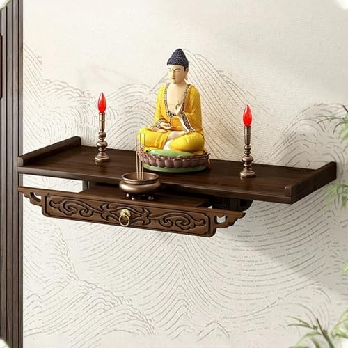 Wandmontierter Buddha-Statuenständer,Guanyin-Schrein Mit Ausziehbarem Teleskopregal,Große Lagerkapazität Buddhistische Ritualgegenstände Und Opfergaben(A,L) von XUZAOJUN
