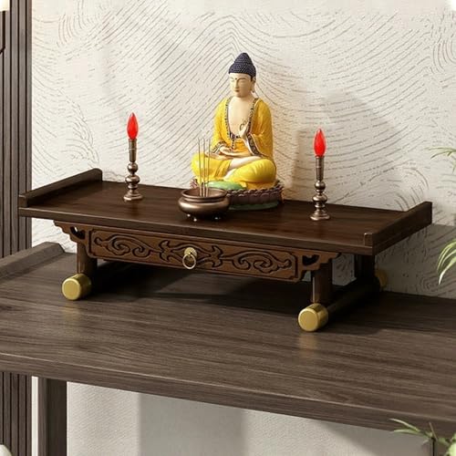 Wandmontierter Buddha-Statuenständer,Guanyin-Schrein Mit Ausziehbarem Teleskopregal,Große Lagerkapazität Buddhistische Ritualgegenstände Und Opfergaben(B,L) von XUZAOJUN