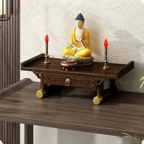 Wandmontierter Buddha-Statuenständer,Guanyin-Schrein Mit Ausziehbarem Teleskopregal,Große Lagerkapazität Buddhistische Ritualgegenstände Und Opfergaben(B,S) von XUZAOJUN