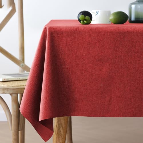 Wasserfeste Und Ölfeste,Einfarbige,Rechteckige Tischdecke,Staubschutztuch,Tischdecke For Den Couchtisch Im Haushalt,Geeignet For Picknick,Esstisch,Party,Garten(Red,35.4x35.4in) von XUZAOJUN