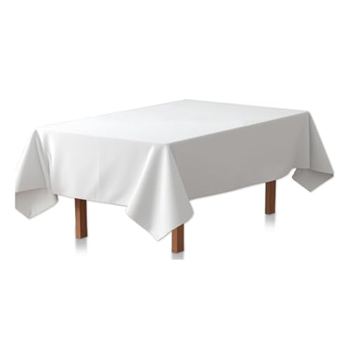 Weiße Große Rechteckige Dekorative Strapazierfähige Tischdecke Aus Polyester,waschbar Und Wiederverwendbar For Hochzeiten Im Freien,Bankette Und Gärten Im Freien(16.4x7.2ft) von XUZAOJUN