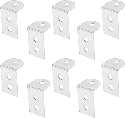 10pcs L Bracket Corner Brace Angle Brackets Zinc Alloy Corner Brace Support Bracket Fastener Silver von XUZWMAGZJ