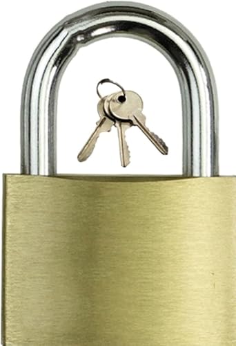 Hochleistungs-Vorhängeschloss, Vorhängeschloss aus Messing mit 3 Schlüsseln und Sicherheitsschloss gegen Diebstahl, optionales Schloss kurzem langem Balken(55mm) von XUZWMAGZJ