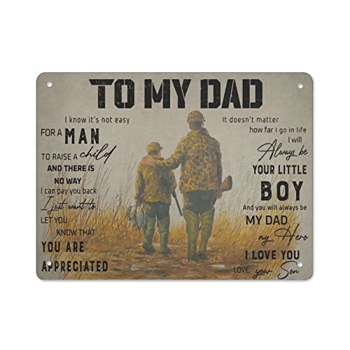 Blechschild mit Aufschrift "To My Dad My Hero I Love You", Wanddekoration, lustiges inspirierendes Zitat, Wandkunst, Schild, Vintage-Blechschilder für Zuhause, Café, Bar, Männerhöhle, Pub-Poster von XVBCDFG