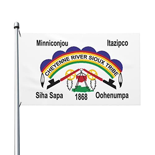 Flagge des Cheyenne River Sioux Tribe Flagge, 90 x 150 cm, doppelseitige Flaggen, langlebig, für den Außenbereich, Hof, Dekorationen, Flaggen, Zuhause, Party, Willkommensflagge von XVBCDFG