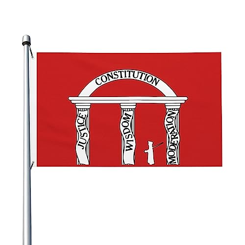 Flagge des Staates Georgia (1861 rot), Flagge, 90 x 150 cm, doppelseitige Flaggen, langlebig, für den Außenbereich, Hof, Dekorationen, Flaggen, Zuhause, Party, Willkommensflagge von XVBCDFG