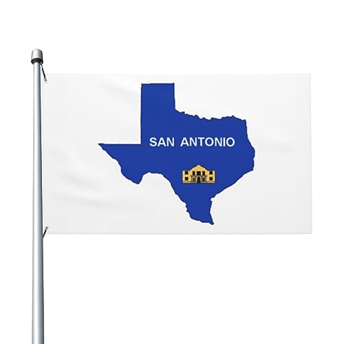 Flagge von San Antonio Texas (1917–1976), Flagge, 90 x 150 cm, doppelseitige Flaggen, langlebig, für den Außenbereich, Hof, Dekorationen, Flaggen, Zuhause, Party, Willkommensflagge von XVBCDFG