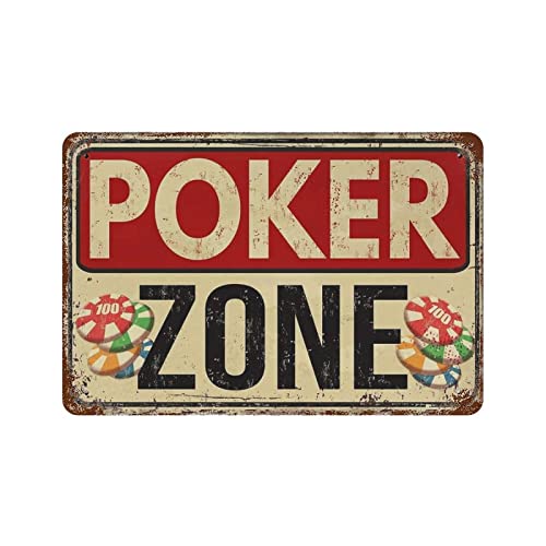 Poker Zone Vintage Metall-Blechschild für Zuhause, Café, Büro, Wandkunst, Metall-Poster, Garage, Dekoration, Männerhöhle, Schild Poker Zone Vintage Metall-Blechschild für Zuhause, Café, Büro, Wandkunst, Metall-Poster, Garage, Dekoration, Männerhöhle, Schild von XVBCDFG