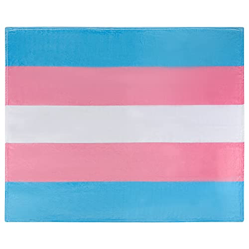 XVBCDFG Transgender Pride Überwurfdecke, Trans Pride Flaggen-Decke, superweiche, extra große Transgender-Flaggen-Decke (127 x 152,4 cm), warmer und gemütlicher Überwurf für Bett, Couch oder Sofa, von XVBCDFG