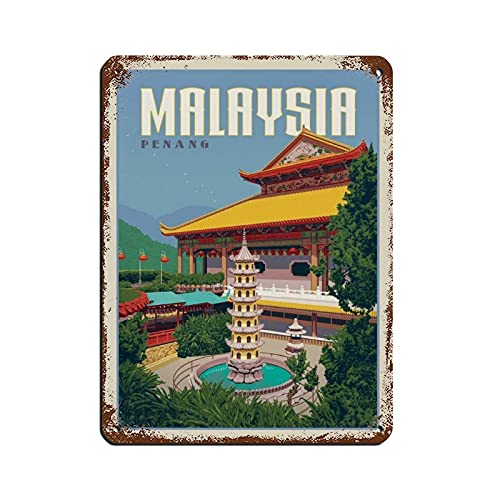 Vintage Stadtbild Schild Malaysia Penang Vintage Stadtbild Schild Vintage Blechschild Home Office Küche Pub Club Cafe Bar Bauernhof Restaurant Kollektion Metall Wanddekoration von XVBCDFG