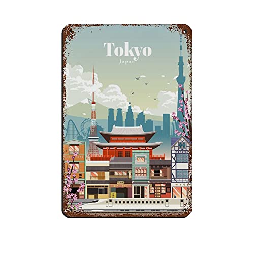 Vintage Stadtbild Schild Tokyo Japan Vintage Blechschild Home Office Küche Pub Club Cafe Bar Bauernhof Restaurant Kollektion Metall Wanddekoration Vintage Stadtbild Schild Tokyo Japan Vintage Blechschild Home Office Küche Pub Club Cafe Bar Bauernhof Restaurant Kollektion Metall Wanddekoration von XVBCDFG