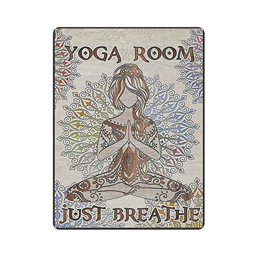 Yoga Room Just Breathe Vintage Metall-Blechschild für Zuhause, Café, Büro, Wandkunst, Metall-Poster, Garage, Dekoration, Männerhöhle, Schild von XVBCDFG