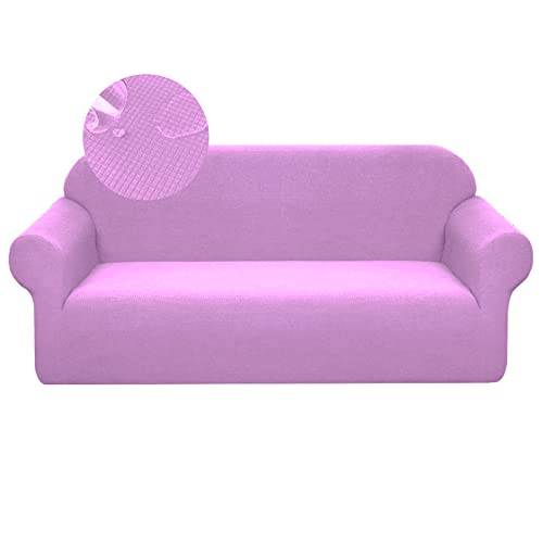 XVBVS Elastischer Sofabezug Wasserdicht Couchbezug Möbel Sofa Überzug Weicher Polyester Sofa Schonbezug mit Elastischem Boden für Wohnzimmer Sofas/Stuhl- Light Purple|| 3 Seater von XVBVS