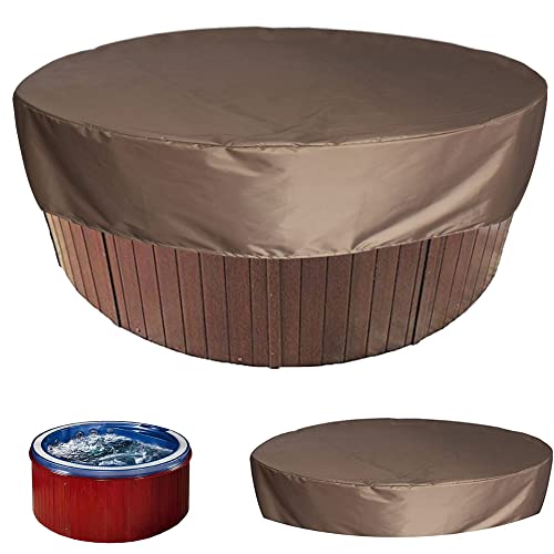 XVBVS Outdoor-Runde Whirlpool-Abdeckung wasserdichte UV-beständige Pool-Staubschutzhülle für SPA Whirlpool Badewanne Gartenmöbel- Brown || 200 * 30cm von XVBVS