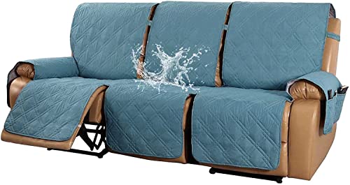 XVBVS wasserdichte Liegesofa-Sofabezug 3-Sitzer-Liegesofa-Schonbezüge Langlebige Couchbezug Gesteppter Liegemöbelschutz mit Rutschfesten Schultergurten für Wohnzimmer (Color : Gray Blue) von XVBVS