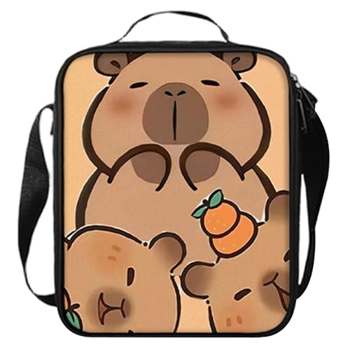 1 PC Capybara Lunchbox süße isolierte Lunchbeutel mit einstellbarem Riemen & Handle wiederverwendbare tragbare Capybara -Tasche für Arbeitsschule. von XVHOAB