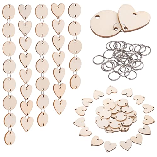 200 Stücke DIY Holzbrett -Tags Holzscheiben Kreise mit Löchern Holzscheiben mit Eisenringen, Scheiben zum Aufhängen von Plaque -Kalender -Familie Geburtstag Reminder Board von XVHOAB