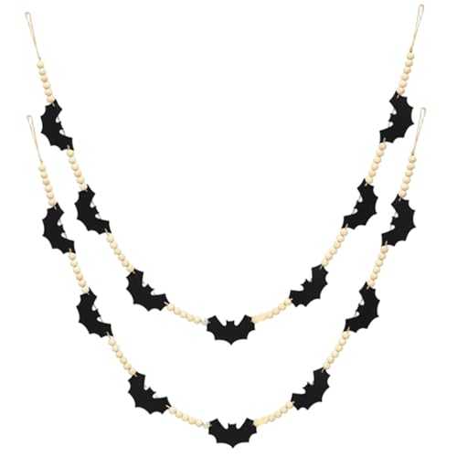 2pcs Halloween Home Decor 55 Zoll Boho Holzperle Girlande mit Filzschläger für Kaminmantelwände 2pcs Halloween Home Decor 55 Zoll Boho Holzperle Girlande mit Filzschläger für Kaminmantelwände von XVHOAB