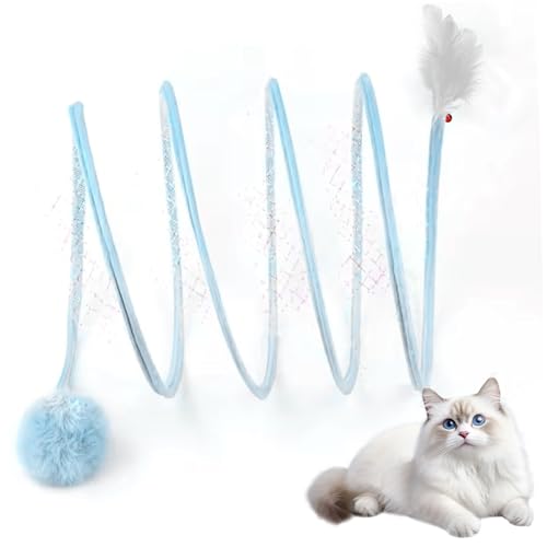 Katzentunnel, 26x10 Zoll faltbares Selbst-Spiel-Katzen-Spiralspielzeug mit Federn und Flauschiger Ball & Bell Interactive für Innenhaus Katzentunnel, 26x10 Zoll faltbares Selbst-Spiel-Katzen-Spiralspielzeug mit Federn und Flauschiger Ball & Bell Interactive für Innenhaus von XVHOAB