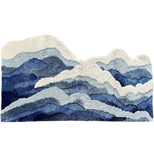 Ozeanwellen Teppich, 20 x 32 Zoll weicher Mikrofaser-Ozeanteppich, absorbierende Schnelltrocknungswellen, Nicht rutschfeste waschbare niedliche Teppiche für Badezimmer Ozeanwellen Teppich, 20 x 32 Zoll weicher Mikrofaser-Ozeanteppich, absorbierende Schnelltrocknungswellen, Nicht rutschfeste waschbare niedliche Teppiche für Badezimmer von XVHOAB