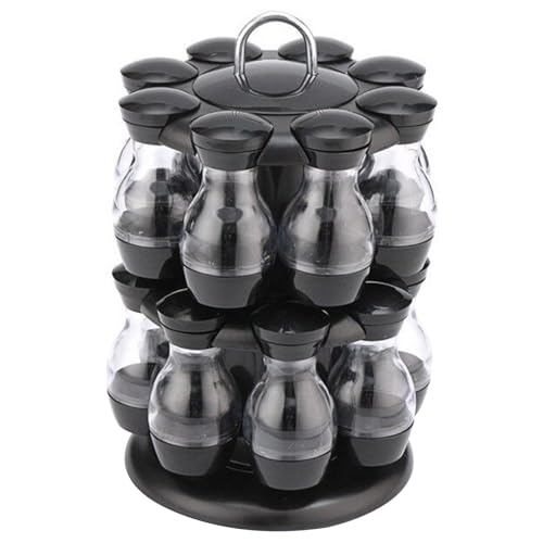 Rotierende Gewürzregal, 2 Schichten Gewürzorganisator Speicher mit 16 Glasflaschen, Plattentablett -Organizer mit Griff für Heimküche l rotierendes Rack rotierende Rack Rotierende Gewürzregal, 2 Schichten Gewürzorganisator Speicher mit 16 Glasflaschen, Plattentablett -Organizer mit Griff für Heimküche l rotierendes Rack rotierende Rack von XVHOAB