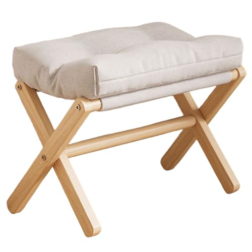 XVHOAB 1pc Falten Fußhocker, Holzhocker Wohnzimmer, 18.1x11.8x17.3in bequemer und romovierbarer Fußstopp für Wohnzimmer Schlafzimmer Wohnkultur von XVHOAB