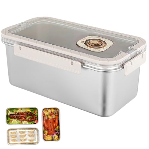 XVHOAB Edelstahl -Brotbox 5.8L Leckfisch -Brotbehälter mit luftdichtem Deckel tragbarer Brotküste Zeitaufnahme Brot Aufbewahrung Halten Sie Lebensmittel frisch für Bagel, Donut & Kekse Beiebread XVHOAB Edelstahl -Brotbox 5.8L Leckfisch -Brotbehälter mit luftdichtem Deckel tragbarer Brotküste Zeitaufnahme Brot Aufbewahrung Halten Sie Lebensmittel frisch für Bagel, Donut & Kekse Beiebread von XVHOAB