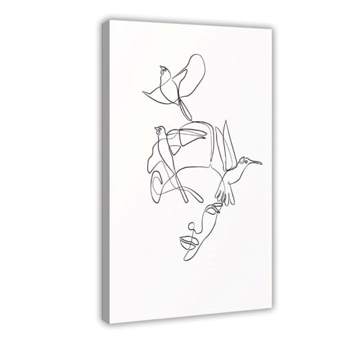 XVHOGAS Abstrakte Gesichtslinienkunst, Leinwand-Poster, Wandkunst, Dekordruck, Bild Gemälde für Wohnzimmer, Schlafzimmer, Dekoration, 30 x 45 cm XVHOGAS Abstrakte Gesichtslinienkunst, Leinwand-Poster, Wandkunst, Dekordruck, Bild Gemälde für Wohnzimmer, Schlafzimmer, Dekoration, 30 x 45 cm von XVHOGAS