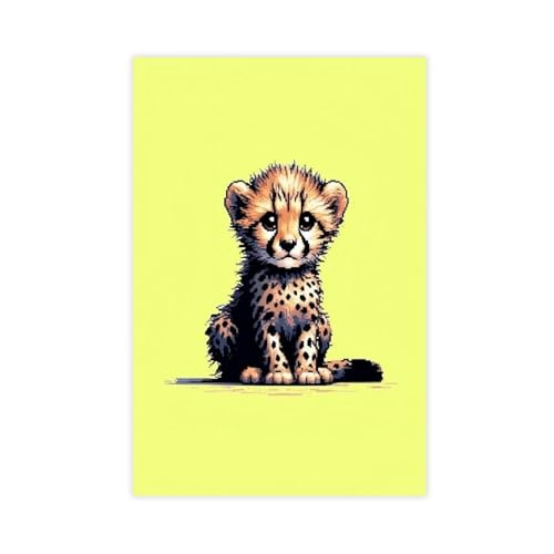 XVHOGAS Abstrakte Kunstmalerei eines Katzenjungen (1) Leinwandposter Wandkunst Dekordruck Bild Gemälde für Wohnzimmer Schlafzimmer Dekoration 50 x 75 cm von XVHOGAS