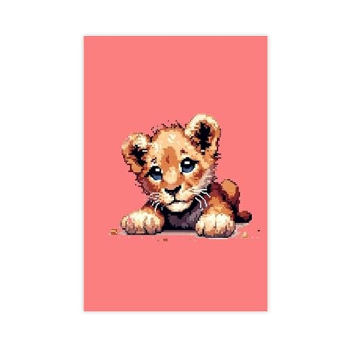 XVHOGAS Abstrakte Kunstmalerei eines Katzenjunges, Leinwandposter, Wandkunst, Dekordruck, Bild Gemälde für Wohnzimmer, Schlafzimmer, Dekoration, 50 x 75 cm von XVHOGAS
