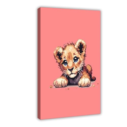 XVHOGAS Abstraktes Kunstgemälde eines Katzenjunges, Leinwandposter, Wandkunst, Dekordruck, Bild Gemälde für Wohnzimmer, Schlafzimmer, Dekoration, 40 x 60 cm von XVHOGAS