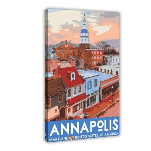 XVHOGAS Annapolis, Maryland Vintage-Reiseposter auf Leinwand, Schlafzimmer, Dekoration, Landschaft, Büro, Raumdekoration, Geschenk, 40 x 60 cm XVHOGAS Annapolis, Maryland Vintage-Reiseposter auf Leinwand, Schlafzimmer, Dekoration, Landschaft, Büro, Raumdekoration, Geschenk, 40 x 60 cm von XVHOGAS