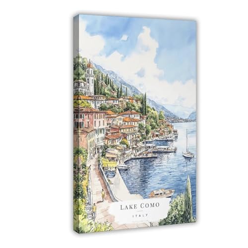 XVHOGAS Aquarellgemälde des Comer Sees, Italien, Leinwand-Poster, Schlafzimmer, Dekoration, Landschaft, Büro, Raumdekoration, Geschenk, 40 x 60 cm XVHOGAS Aquarellgemälde des Comer Sees, Italien, Leinwand-Poster, Schlafzimmer, Dekoration, Landschaft, Büro, Raumdekoration, Geschenk, 40 x 60 cm von XVHOGAS