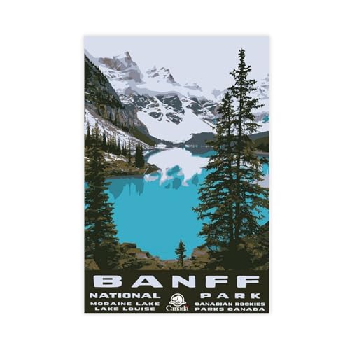 XVHOGAS Banff National Park Vintage-Reiseposter auf Leinwand, Wandkunst, Dekordruck, Bild Gemälde für Wohnzimmer, Schlafzimmer, Dekoration, 60 x 90 cm XVHOGAS Banff National Park Vintage-Reiseposter auf Leinwand, Wandkunst, Dekordruck, Bild Gemälde für Wohnzimmer, Schlafzimmer, Dekoration, 60 x 90 cm von XVHOGAS
