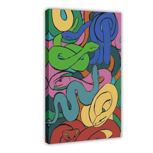 XVHOGAS Cartoon-Kunstposter mit buntem Schlangenmuster, Leinwandposter, Wandkunst, Dekordruck, Bild, Gemälde für Wohnzimmer, Schlafzimmer, Dekoration, 50 x 75 cm XVHOGAS Cartoon-Kunstposter mit buntem Schlangenmuster, Leinwandposter, Wandkunst, Dekordruck, Bild, Gemälde für Wohnzimmer, Schlafzimmer, Dekoration, 50 x 75 cm von XVHOGAS