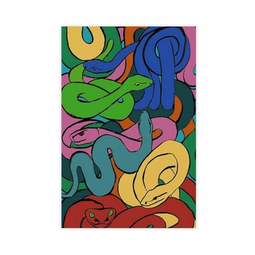 XVHOGAS Cartoon-Kunstposter mit buntem Schlangenmuster, Leinwandposter, Wandkunst, Dekordruck, Bild Gemälde für Wohnzimmer, Schlafzimmer, Dekoration, 60 x 90 cm XVHOGAS Cartoon-Kunstposter mit buntem Schlangenmuster, Leinwandposter, Wandkunst, Dekordruck, Bild Gemälde für Wohnzimmer, Schlafzimmer, Dekoration, 60 x 90 cm von XVHOGAS