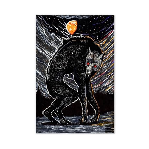 XVHOGAS Dark Fantasy Vollmond Werwolf Kunstmalerei Leinwand Poster Wandkunst Dekor Druck Bild Gemälde für Wohnzimmer Schlafzimmer Dekoration 50 x 75 cm XVHOGAS Dark Fantasy Vollmond Werwolf Kunstmalerei Leinwand Poster Wandkunst Dekor Druck Bild Gemälde für Wohnzimmer Schlafzimmer Dekoration 50 x 75 cm von XVHOGAS