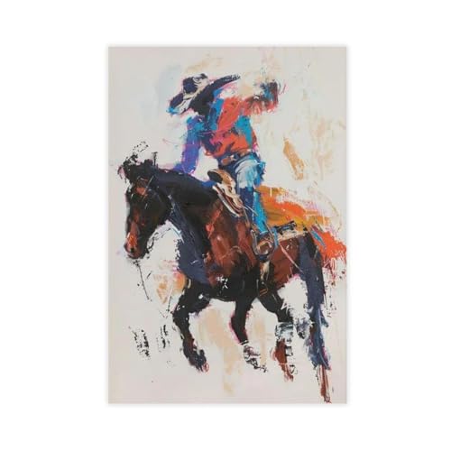 XVHOGAS Farbenfrohes abstraktes Wildpferd-Reiter-Kunst-Leinwand-Poster, Schlafzimmerdekoration, Landschaft, Büro, Raumdekoration, Geschenk, 50 x 75 cm XVHOGAS Farbenfrohes abstraktes Wildpferd-Reiter-Kunst-Leinwand-Poster, Schlafzimmerdekoration, Landschaft, Büro, Raumdekoration, Geschenk, 50 x 75 cm von XVHOGAS
