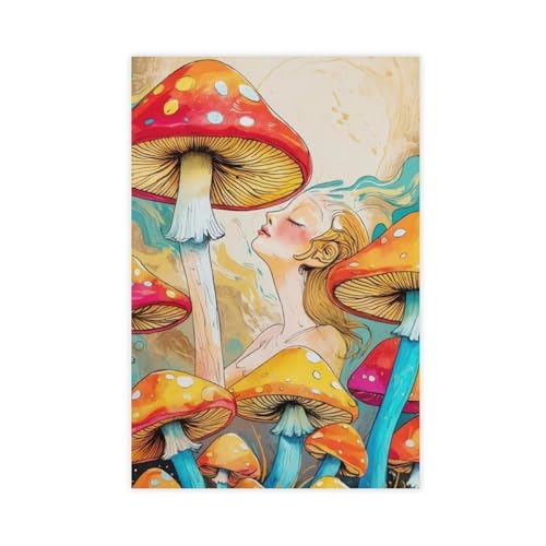 XVHOGAS Kunstposter auf Leinwand, Motiv: Surrealer Pilz, Wald und Frau, Schlafzimmer, Dekoration, Landschaft, Büro, Raumdekoration, Geschenk, 20 x 30 cm XVHOGAS Kunstposter auf Leinwand, Motiv: Surrealer Pilz, Wald und Frau, Schlafzimmer, Dekoration, Landschaft, Büro, Raumdekoration, Geschenk, 20 x 30 cm von XVHOGAS