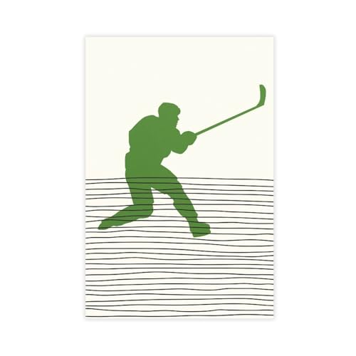 XVHOGAS Leinwand-Poster, Silhouettengemälde eines mittelalterlichen Eishockeyspielers (4), Schlafzimmer, Dekoration, Landschaft, Büro, Raumdekoration, Geschenk, 30 x 45 cm von XVHOGAS