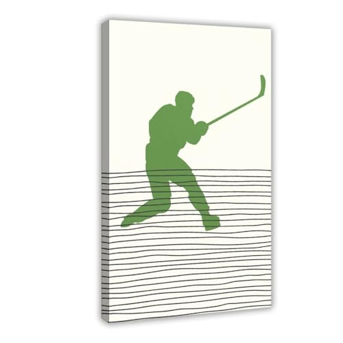 XVHOGAS Leinwand-Poster, Silhouettengemälde eines mittelalterlichen Eishockeyspielers (4), Schlafzimmerdekoration, Landschaft, Büro, Raumdekoration, Geschenk, 50 x 75 cm von XVHOGAS