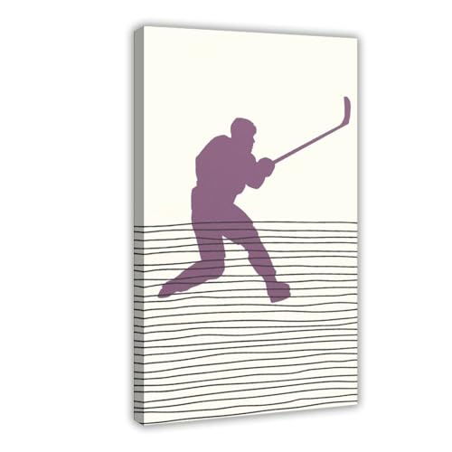 XVHOGAS Leinwand-Poster, Silhouettengemälde eines mittelalterlichen Eishockeyspielers (7), Schlafzimmerdekoration, Landschaft, Büro, Raumdekoration, Geschenk, 50 x 75 cm von XVHOGAS